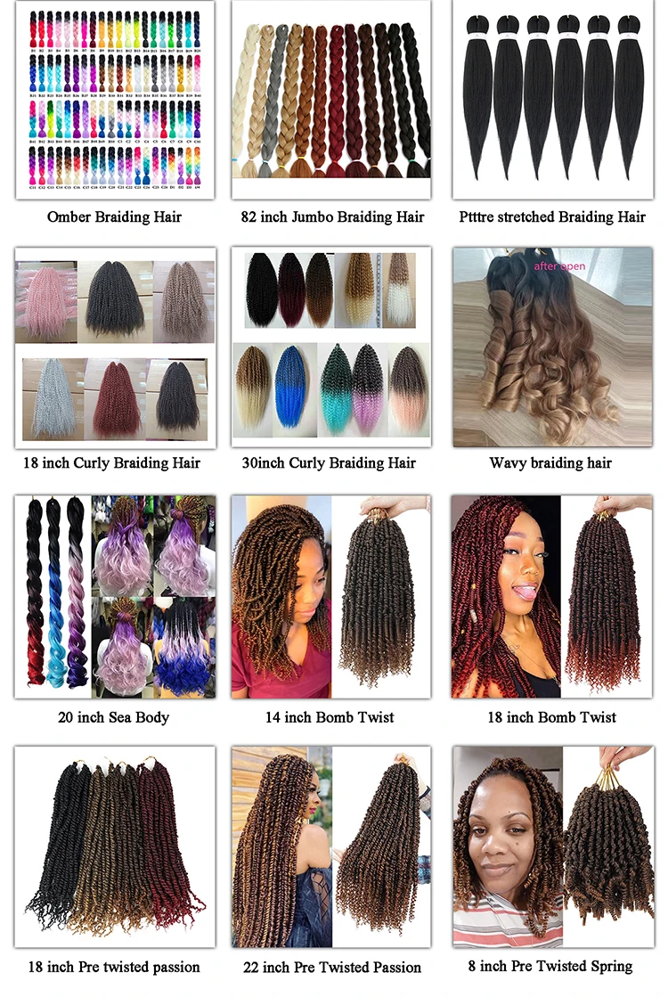 Free Sample Pre Stretched Jumbo Easy Braid Hair Ombre Braiding Hair For