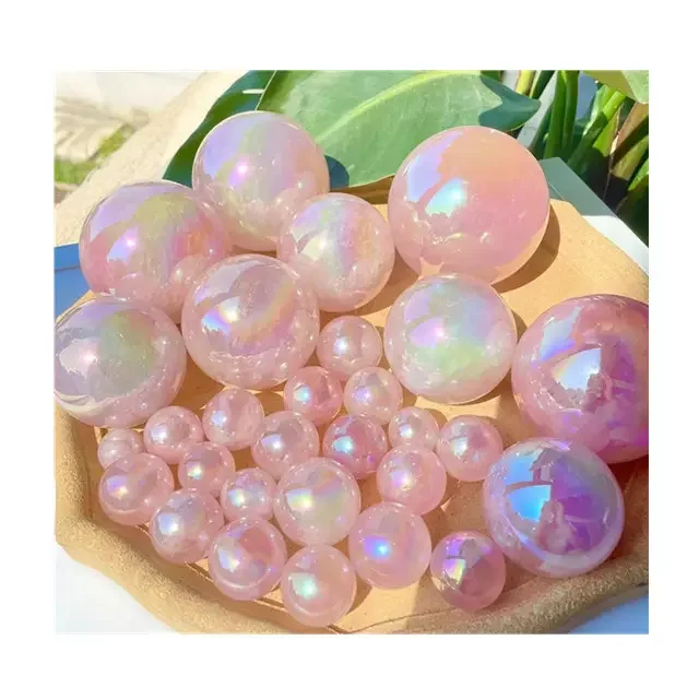 

Natural quartz ball spiritual products healing crystals aura rose quartz polished stone sphere for Home Decoration