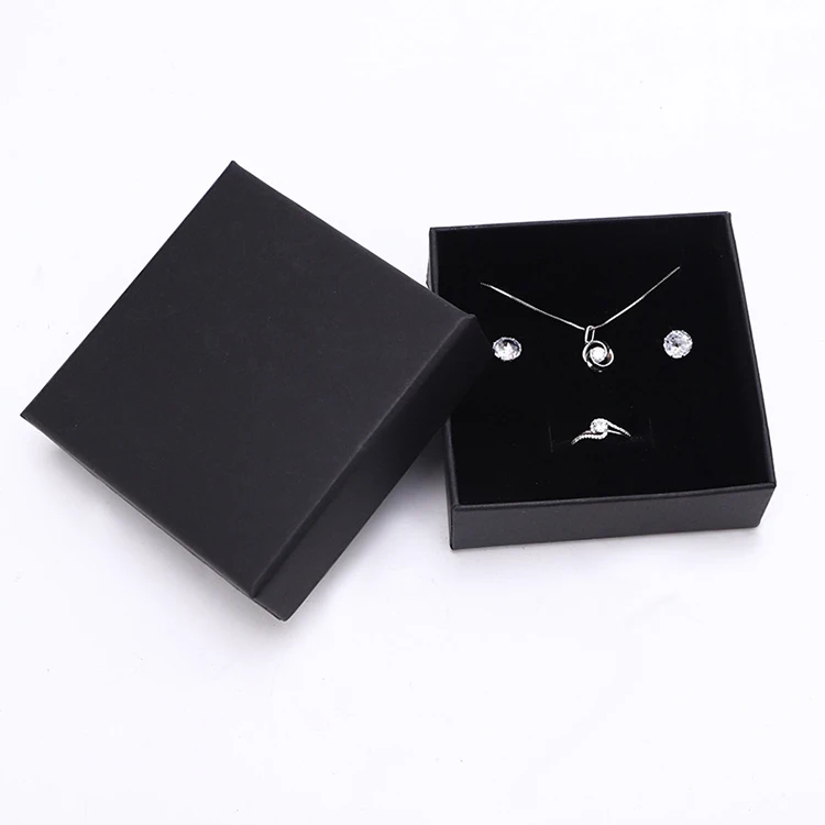 

Custom Cheap Necklace Rings Bracelet Box Black Gift Jewelry Packaging Box, Cmyk