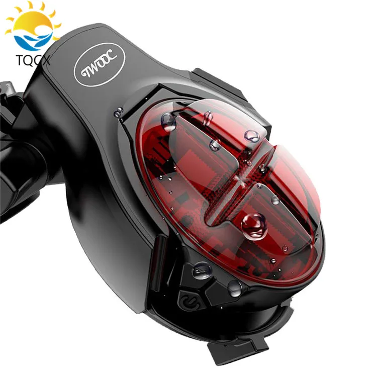 

Intelligent Sensor LED Mountain Bicycle Rear Light USB Rechargeable Bike Warning Lamp Cycle Tail Light, Black