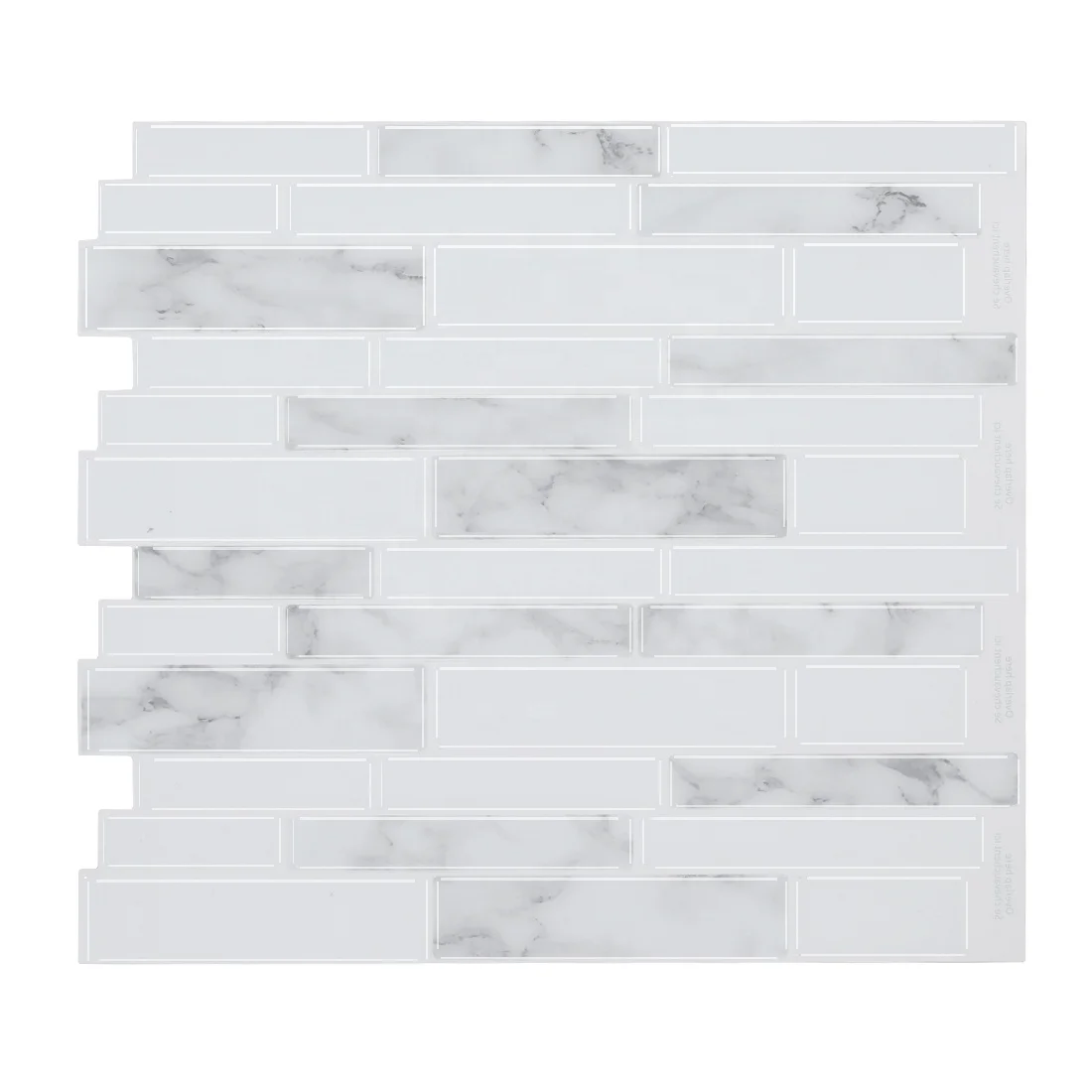 

White color stripe Home Decor Peel and Stick Lantern Mosaic Tile Kitchen Bathroom Backsplash 3D Wall Tile PU Waterproof