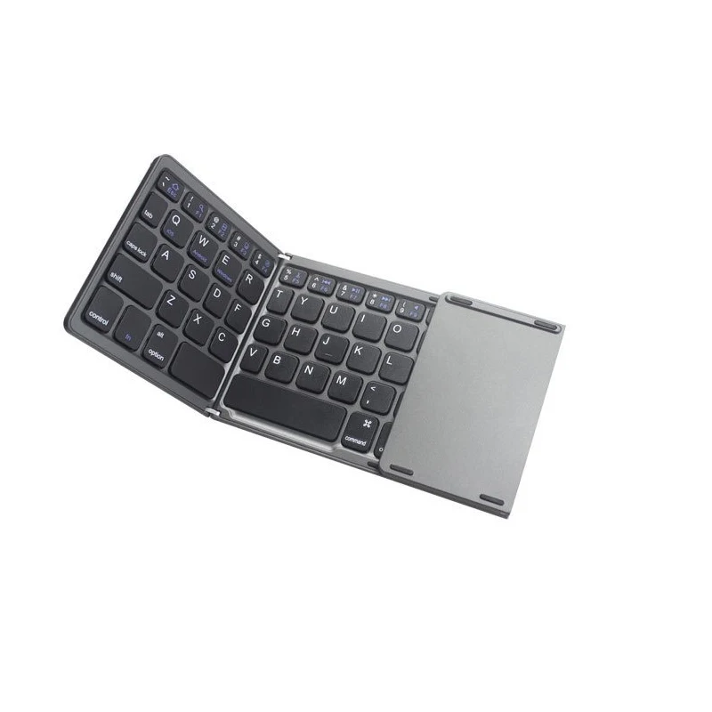 

Low MOQ Foldable Mini Wireless Keyboard Trackpad Keyboard Supports Three System Foldable Thin Mini blue tooth Keyboard, Black, white