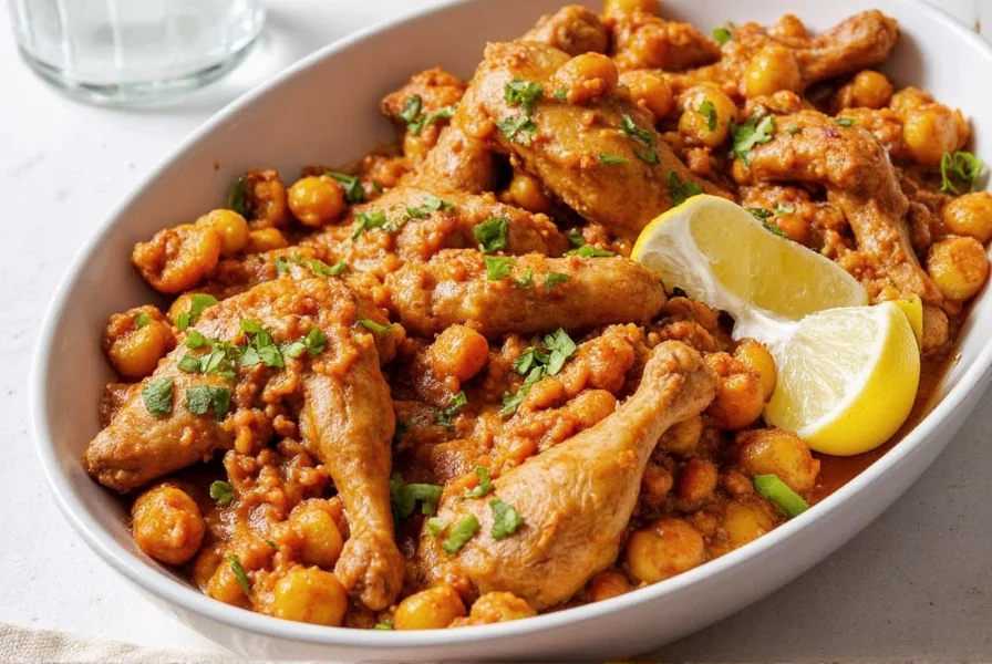 Ethiopian chicken dish served on injera