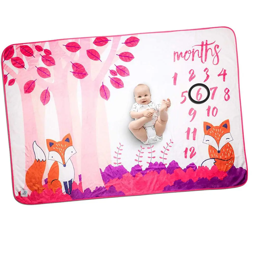 
Hot Sale Customized News Months Photography Props Kids Baby Milestone Blanket 