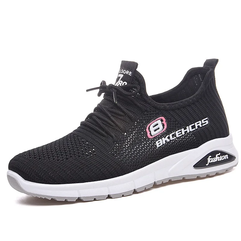 

High quality new design school knit gray sneakers comfortable outdoor women custom athletic shoes, 4 colors