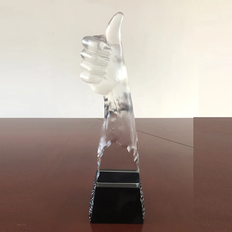 

Customized K9 Crystal Engraved Glass Award Trophy For Excellent Employee Or Team Souvenir, Clear