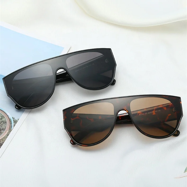 

2022 Big frame sun glasses leopard frame one piece uv400 lenses shades vogue thick frame sunglasses for men women, Choice