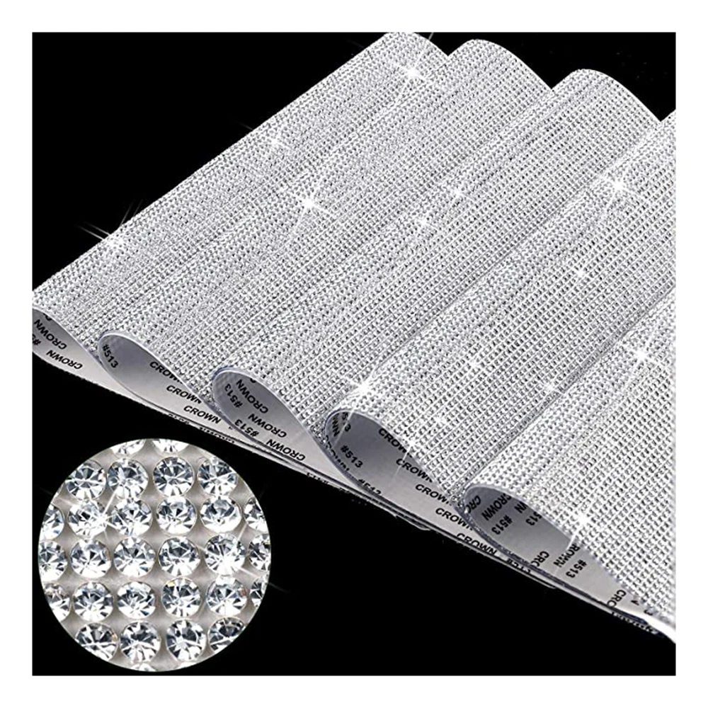 

Amazon Hot Sale Shiny Rhinestone Sticker Bling Self-Adhesive Glitter Crystal Rhinestone Sheets DIY CAR Decoration, 12 colors for your choose