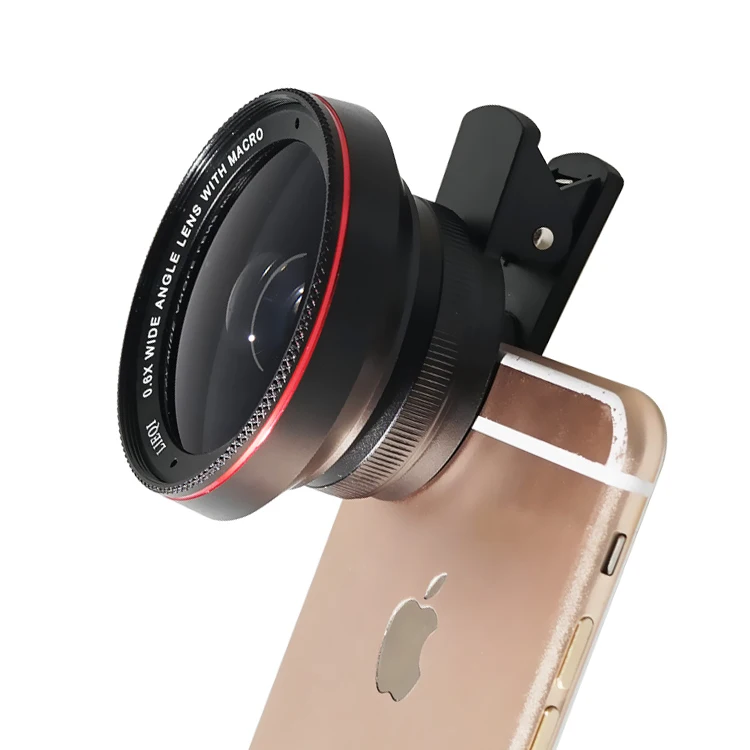 

Universal Clip on Cell Phone Camera Lenses 0.6x Wide Angle Macro Lens for iPhone Android, Black