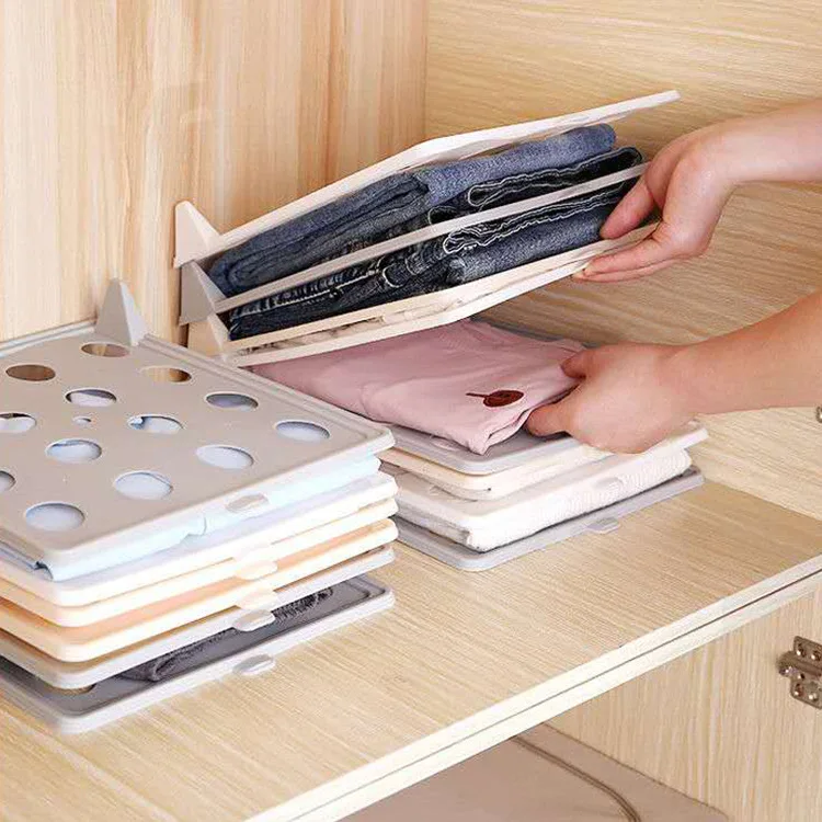 

A3448 Houshold Removable Laminated Partition Board Storage Clothes Tidy up Wardrobe Tool Fold Garment Board