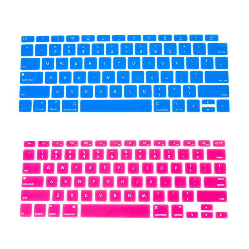 

Silicone Keyboard Cover Skin Functional Keyboard Protective Film For US Macbook Air 13 Inch 2020, Red and blue