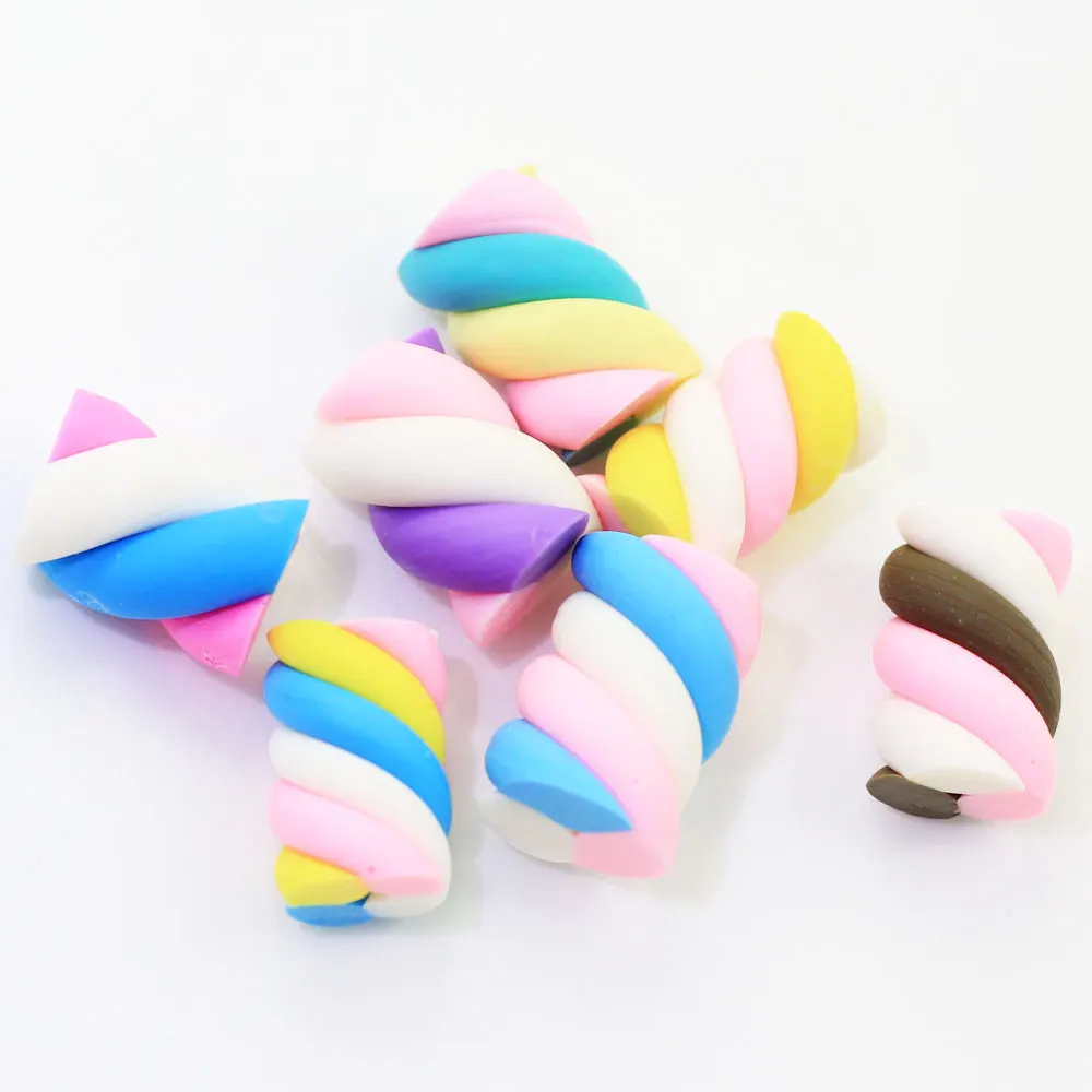 Polymer Clay Marshmallow Miniature Soft Candy Crafts Fit Slime Ornaments Jewelry Making Beads