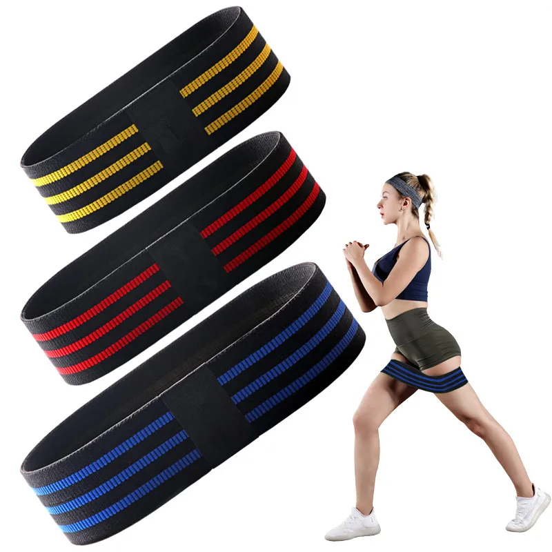 

Fitness 2022 Hot Sale Idea Support Custom Logo Women Fitness Fabric Resistance Bands Set, Multicolor