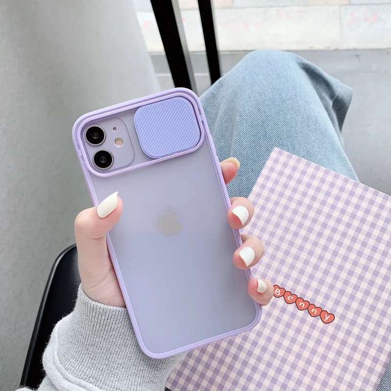 

Camera Lens Protection Phone Case For iPhone 12 11 XS MAX XR 7 Candy Color Soft TPU Case