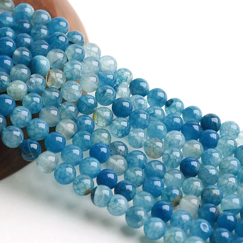 

Natural Blue Ocean Apatite Precious Gem Stone Sea Sediment Stone Round Beads 4 6 8 10 12MM DIY Bracelet For Jewelry Making