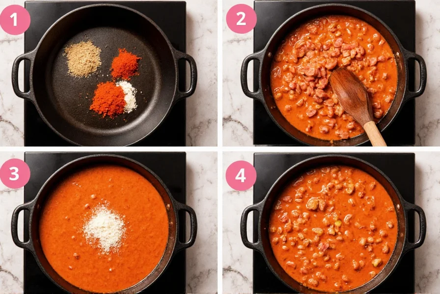 Step-by-step preparation of authentic Yellowstone chili in a cast iron pot with ingredients