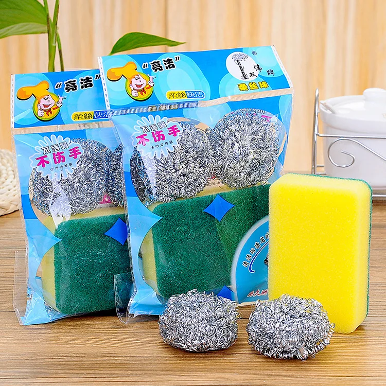 

Zhencan kitchen kitchen sponge scouring pad and cleaning ball wire set for sale