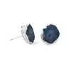 Wholesale Women Semi - Precious Gemstone Single Stone Earring Studs Design Druzy Agate Slice Earrings Stud For Woman