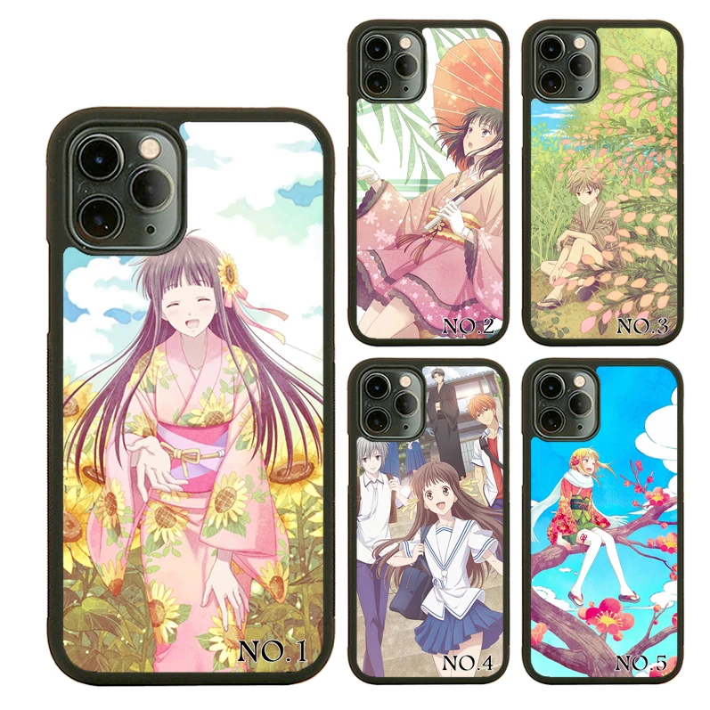 

Classic Japanese Fantasy Anime Fruits Basket Rubber Mobile Phone Case For iPhone7/8 Plus Xs Max XR 11 12 Mini 13 Pro Max Case, Black