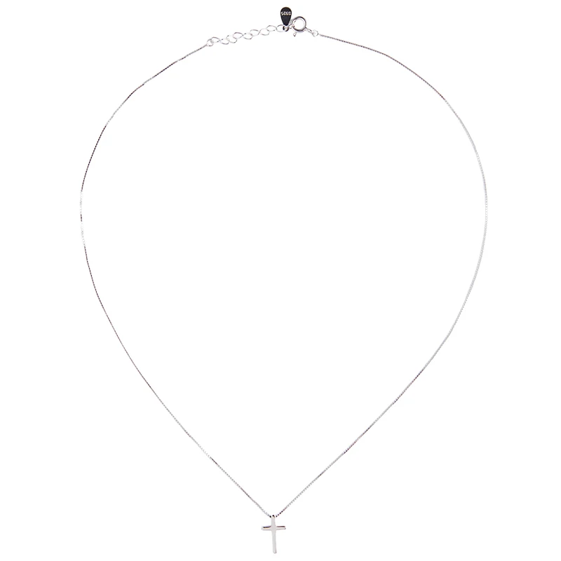 

Minimalist simple design jewelry 925 sterling silver cross pendant geometric classic necklace for women