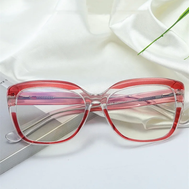 

New trending myopia lenses glasses spring legs double color tr90 frame eyewear high end anti blue light eyeglasses frames, Choice