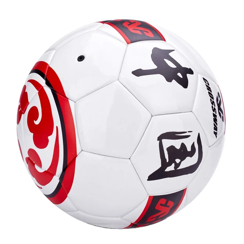 

Factory direct sales custom Machine stitching wear resistant PU synthetic leather  official match soccer ball football, White with blue