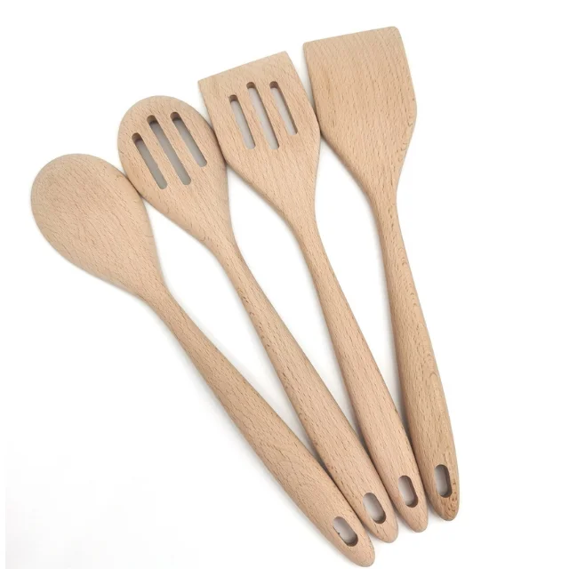 

Eco-Friendly kitchen utensils natural wooden turner and spoon with long handle for cooking spoon with long handle for cooking, Wood