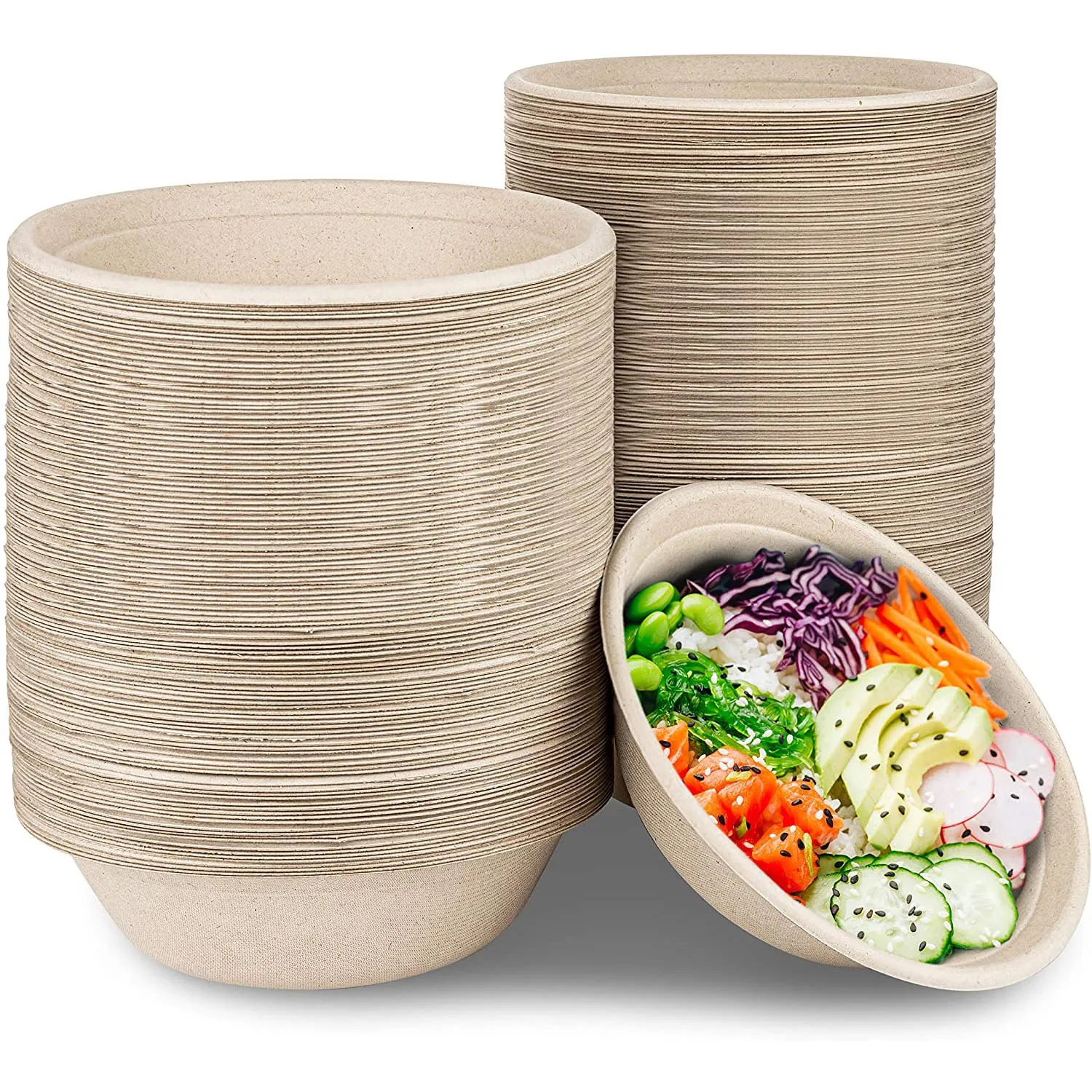 

Dispostable Sugarcane Bagasse Paper Soup Bowls 16 oz Eco-friendly Compostable Mould Salad Bowl Biodegradable