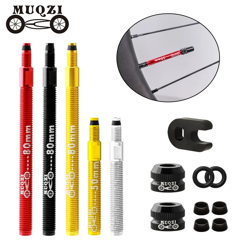 

MUQZI Tubeless Presta Valve Extender Extension with Core nut 50mm/80mm