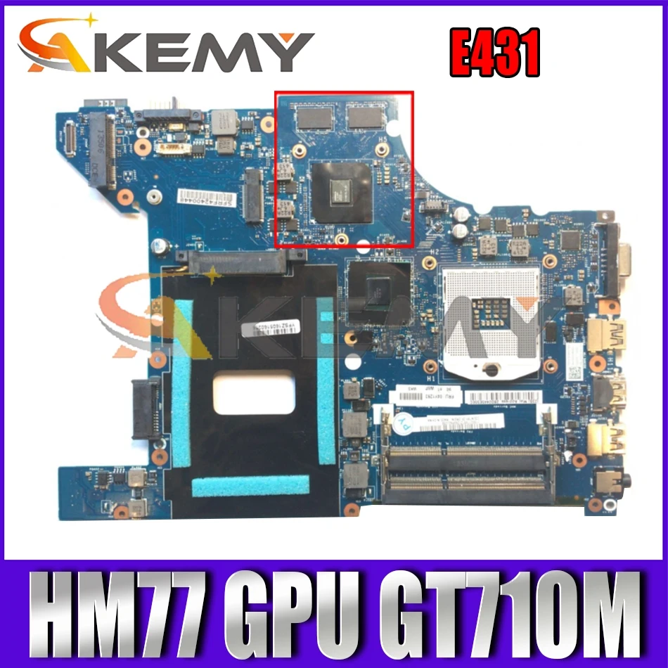 

Akemy VILE1 NM-A043 For ThinkPad E431 Laptop Motherboard HM77 GPU GT710M 100% Test Work FRU 04Y1292 04Y1293 04Y1294