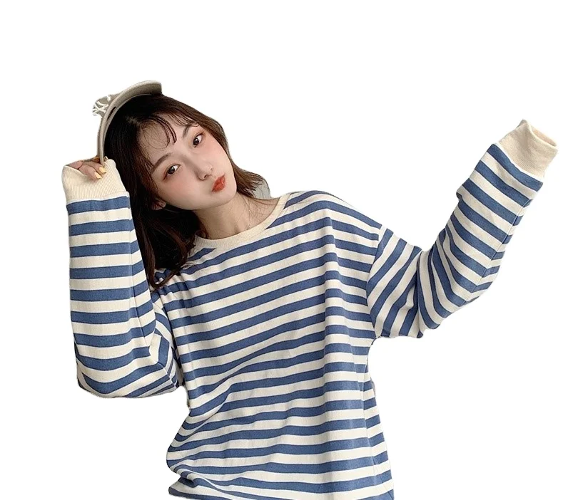 

hot sale fashion plus size cotton woven fall custom crew neck sweatshirt women