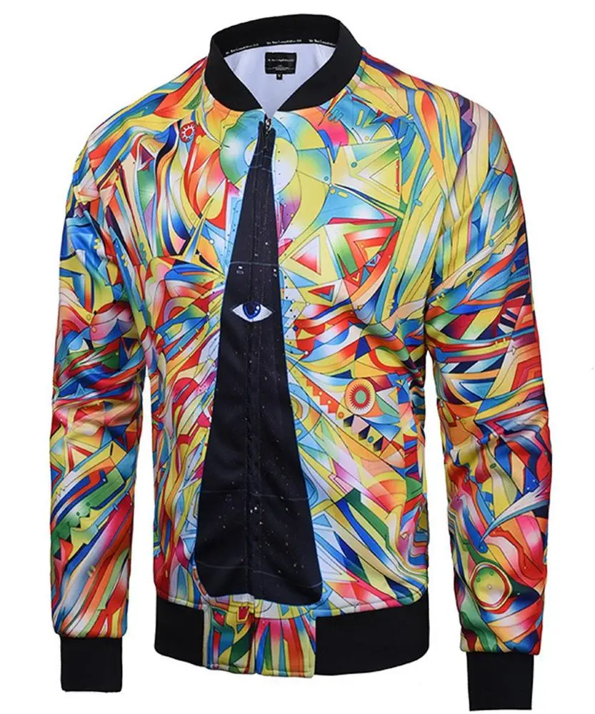 

Men'S 3D Printed Sublimation Bomber Jacket, Dropship Street Style Custom Bomber Jacket