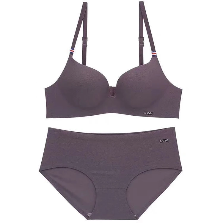 

Hot sale french ics silk underwear set one piece gather bra and brief set, As picture show or customized