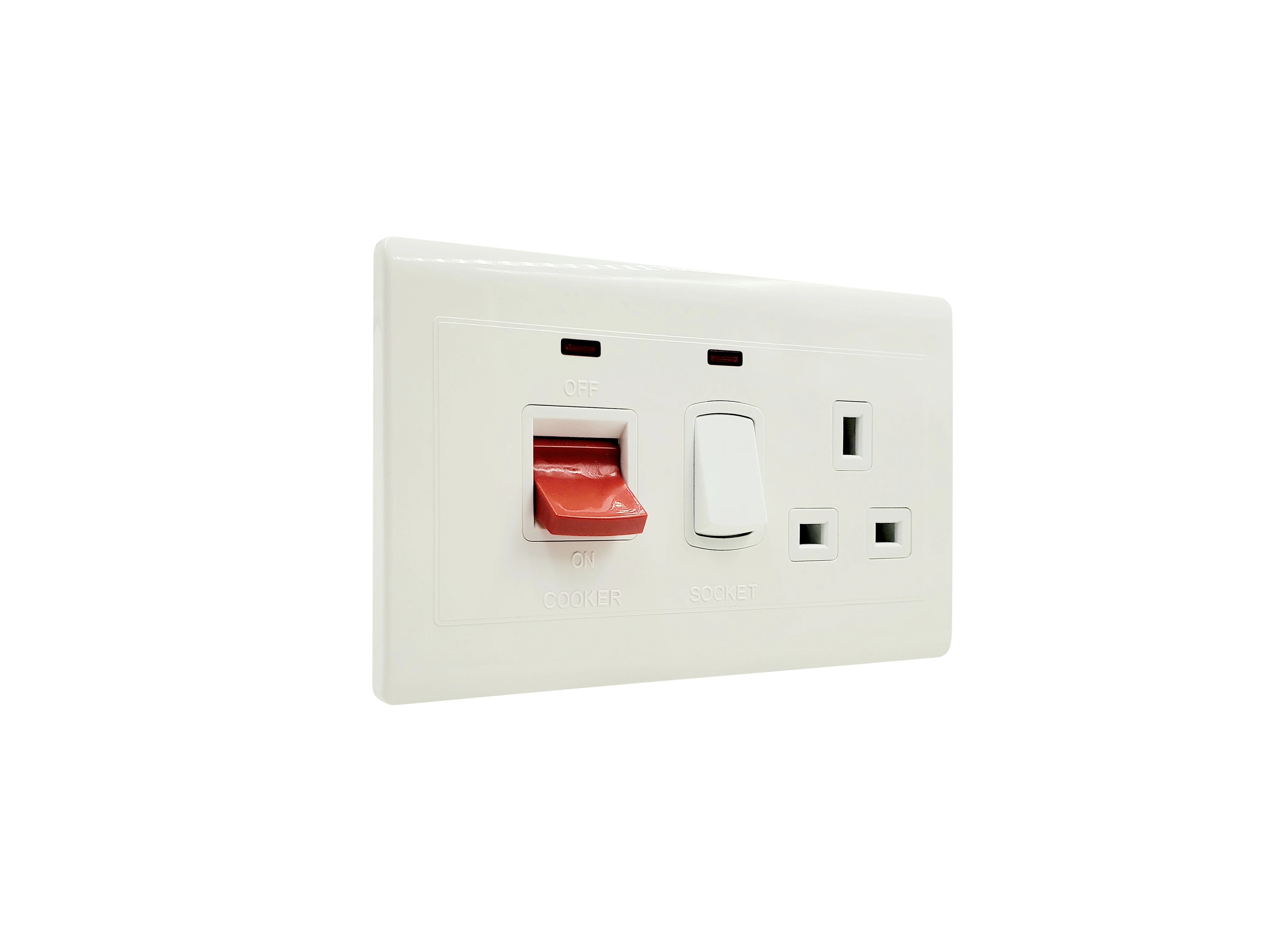 Bihu white 45A cooker wall switch socket with led indicator for home