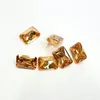 Synthetic gemstone champagne color emerald shape cubic zirconia