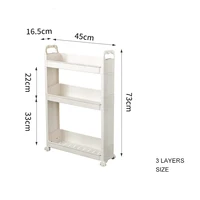 

Movable three-layer plastic storage shelf, Kitchen corner seasoning storage rack