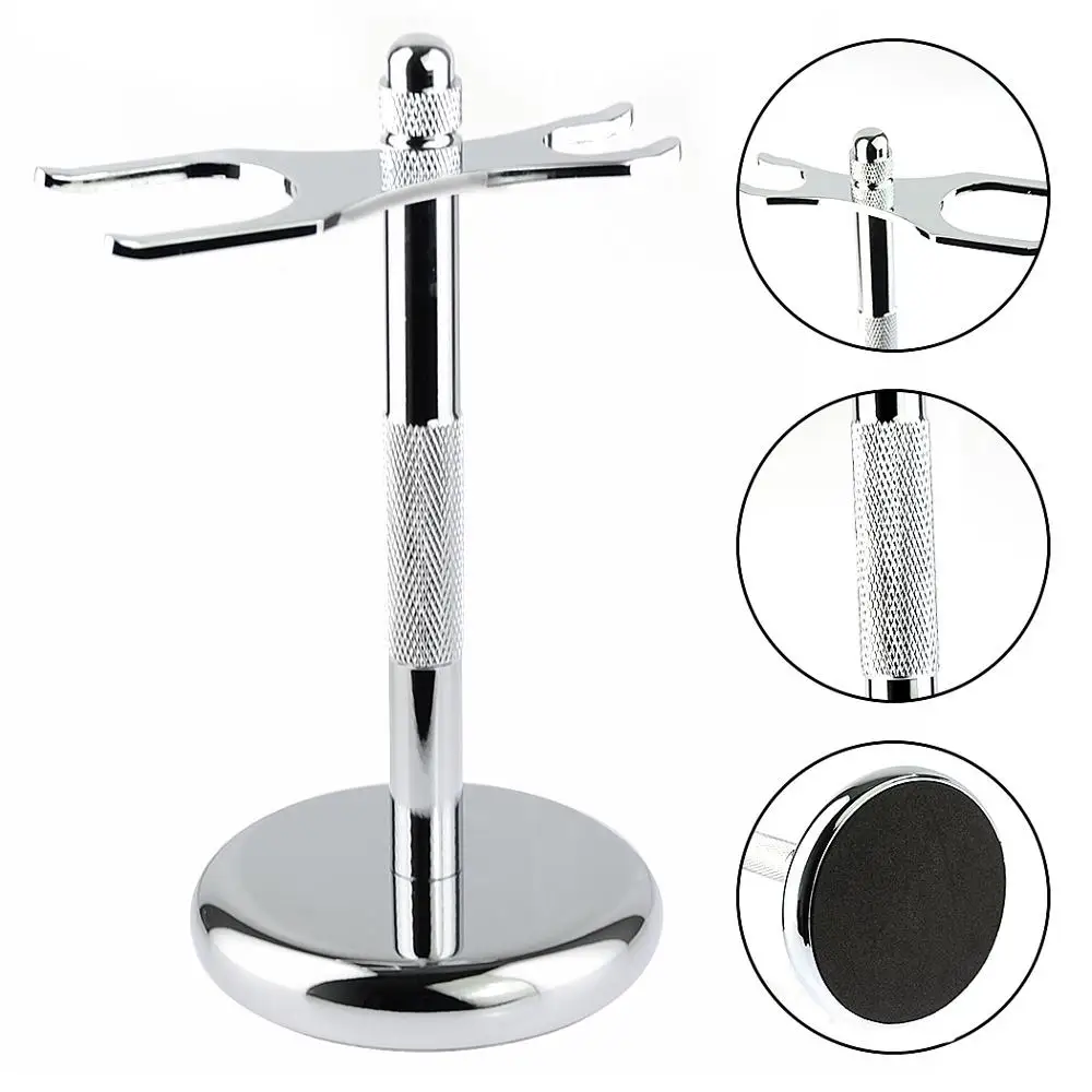 

Wholesale Custom Logo Stainless Steel Shaving Stand Silver Shaving Stand, Black