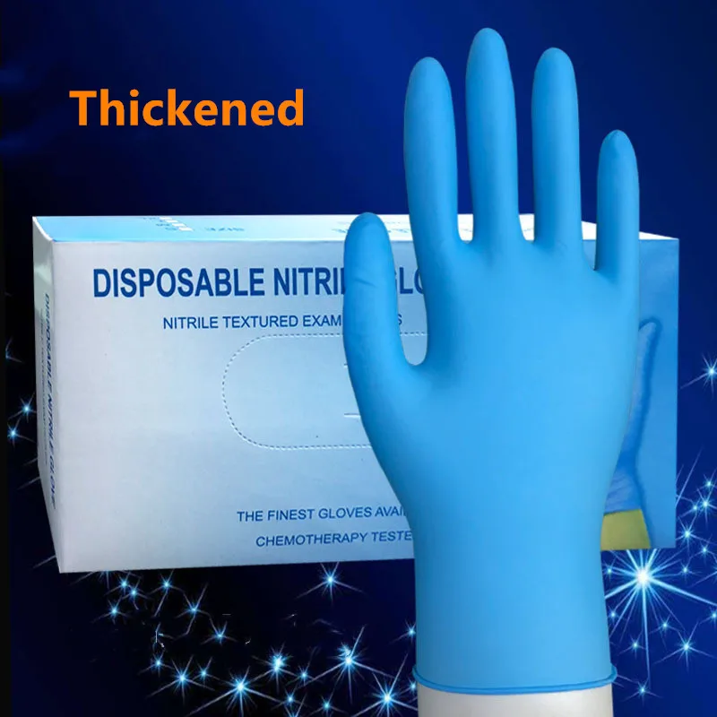 Thickened Blue Disposable Protective Gloves   Food Grade Household Gloves Nitrile Surgical Gloves