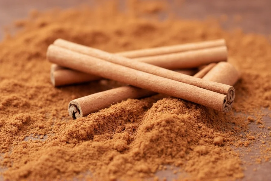A close-up of Saigon cinnamon sticks