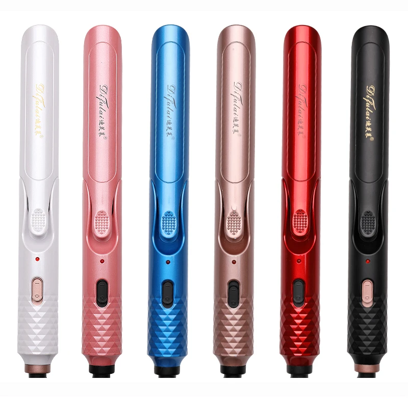 

Splint straightener hair brush stick dual-use without hurting hair portable air bangs curling hair straightener, White,black