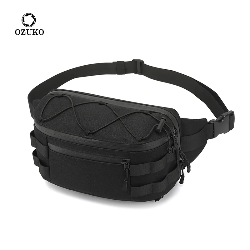 

Ozuko New 2020 Fashion Fanny Pack Waterproof Multifunctional Sport Waist Bag, Black, gray, camouflage