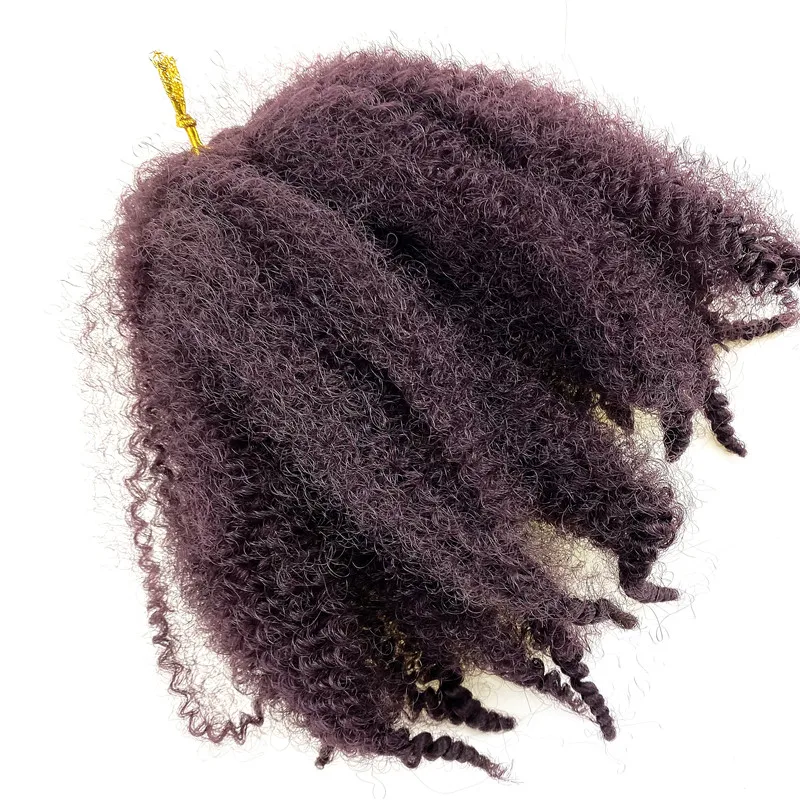 

8Inch Afro Kinky Curly Bulk Hair For Cheap Synthetic Dreadlocks Crochet Marley Braiding Twist Hair