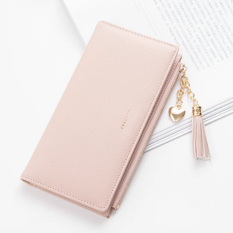 

2019 Long Cute Wallet Leather Tassel Women Wallets Zipper Portefeuille Female Purse Clutch Cartera Mujer