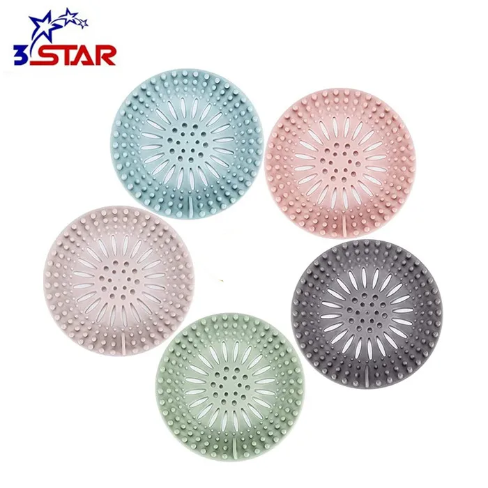 

bathroom silicon shower bath sink drain hair catcher, Customized color