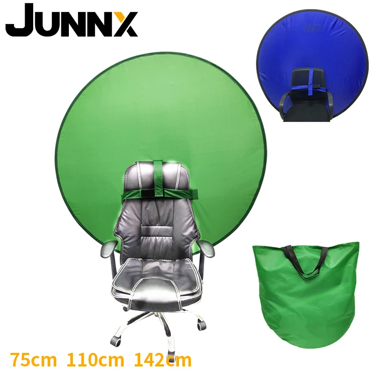 

JUNNX 56in/ 142cm/ 4.65 Ft Video Chat Gaming Photo Green Screen Portable Chair Background Pantalla Verde para Fotos