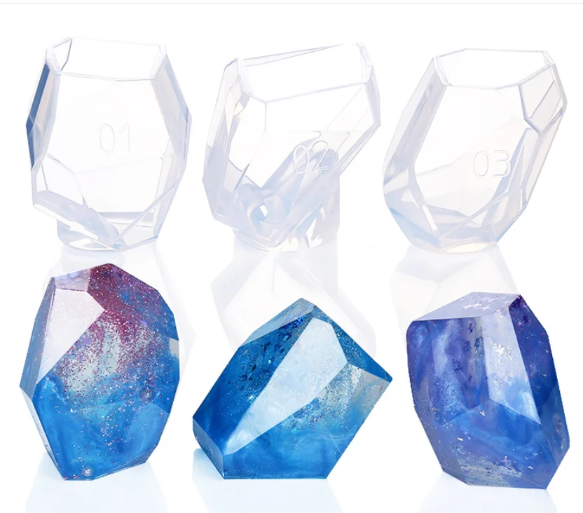 

silica gel mould for three-dimensional surface of gem stone for furnishing scented candle and stone drop mould, Customized color