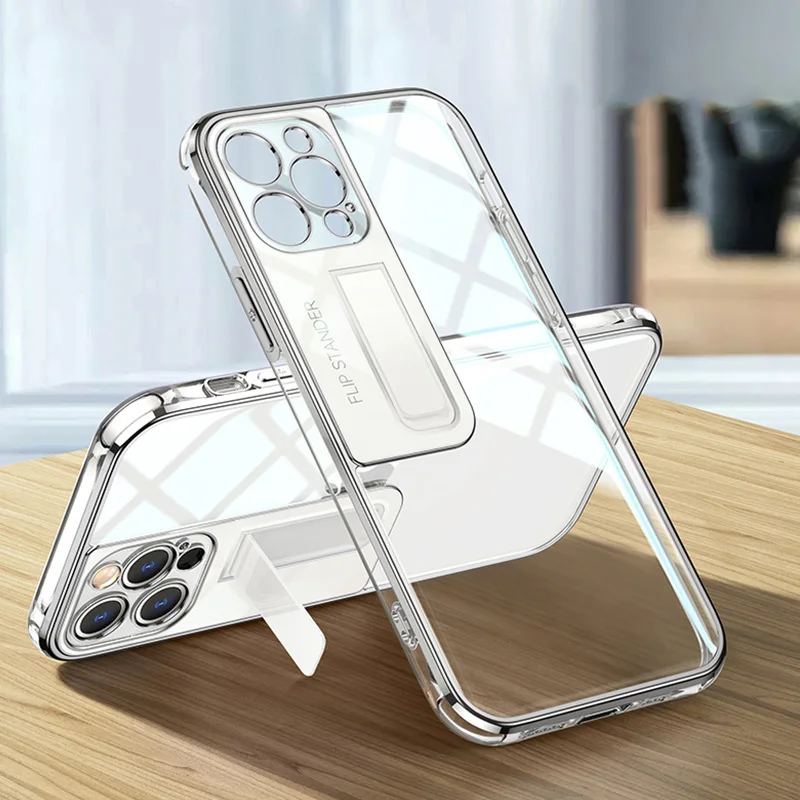 

Fashion Case Kickstand Camera Ring Holder Mobile Phone Case For iPhone 12 13 Pro Case With Camera Cover Stand, 5 colors