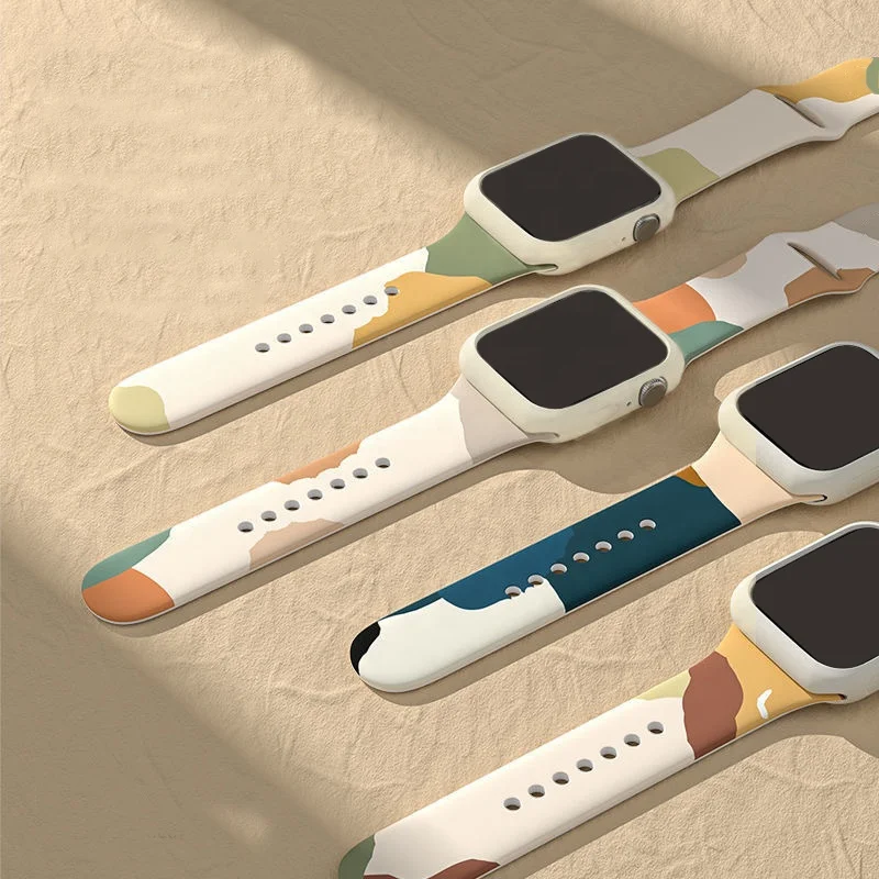 

2022 Silicone Morandi Color Design Replacement Straps for Apple iWatch Series 7 41MM 45MM