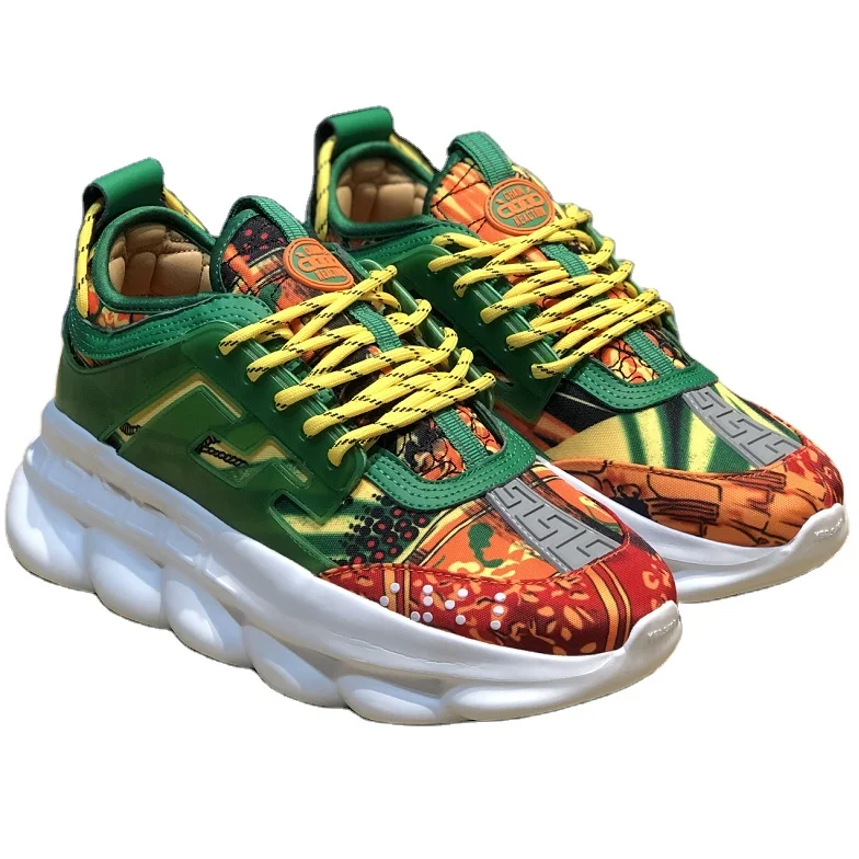 

2021 Latest Men sport shoes Versace- Chain Style Fashion trend Versacce- Chain Reaction Famous Brand trainers