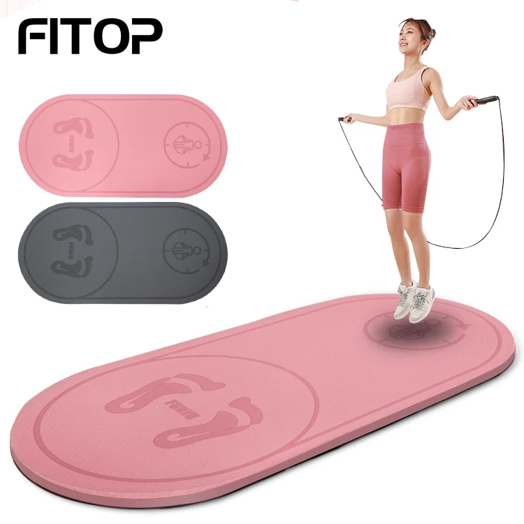 

TPE yoga skipping jump rope mat estera de cuerda para saltar amazon top seller, Black/pink